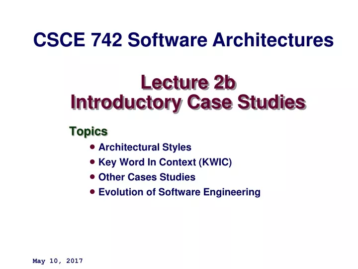 lecture 2b introductory case studies