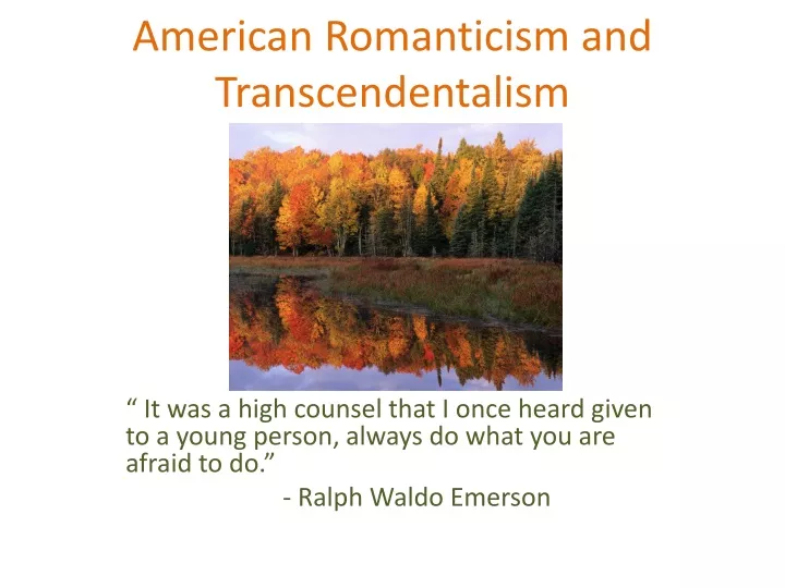 american romanticism and transcendentalism