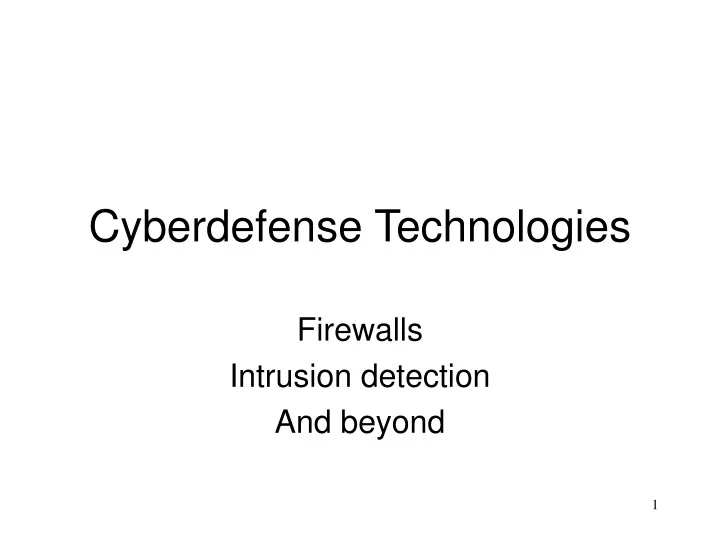 cyberdefense technologies
