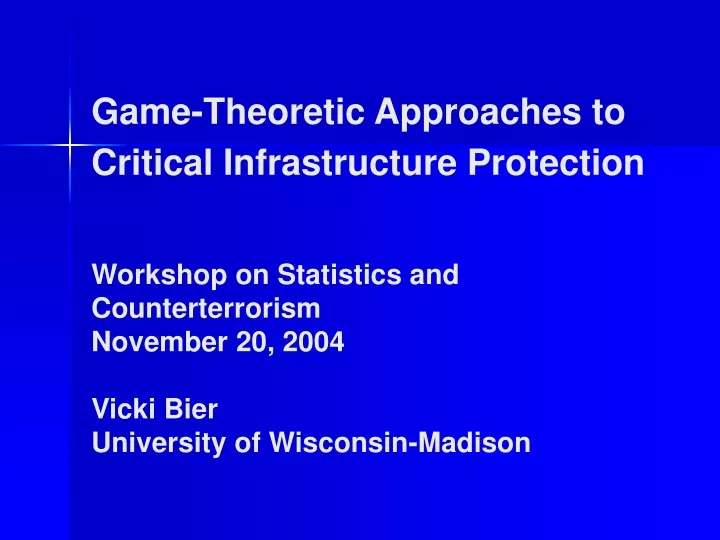game theoretic approaches to critical
