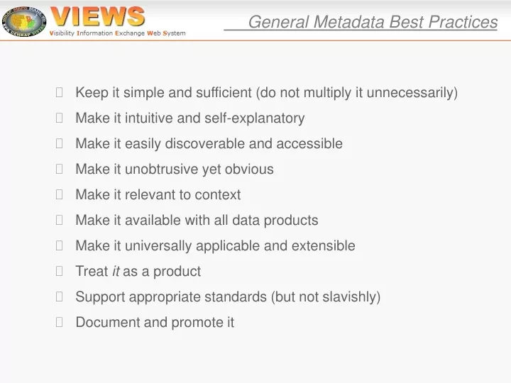 general metadata best practices