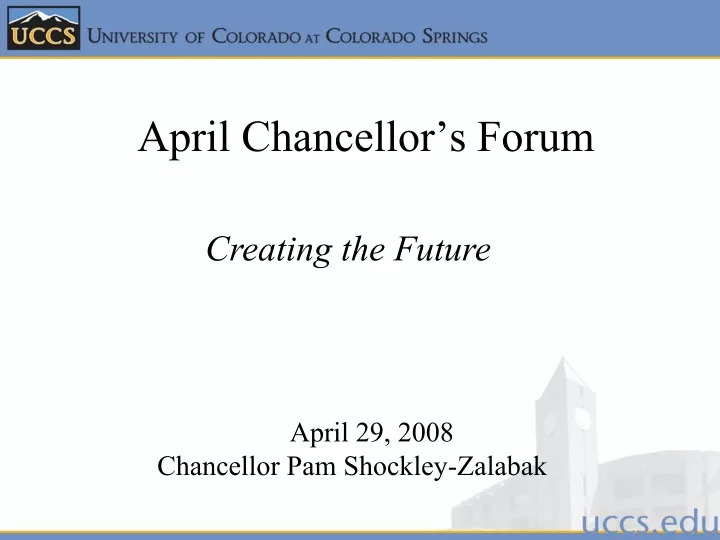 april chancellor s forum