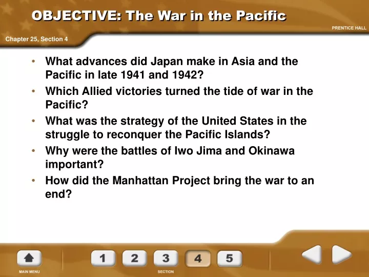 objective the war in the pacific
