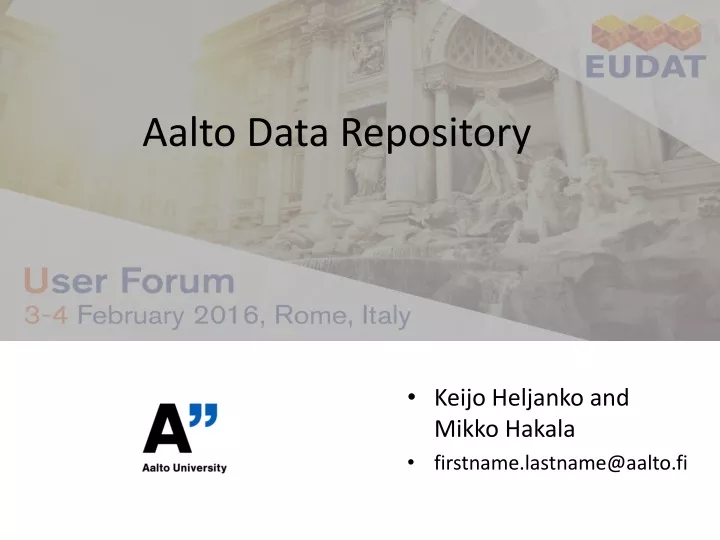 aalto data repository