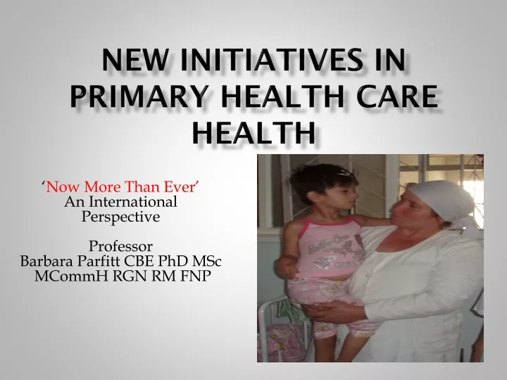 new initiatives in primary health care health