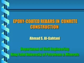 EPOXY-COATED REBARS IN  CONRETE CONSTRUCTION
