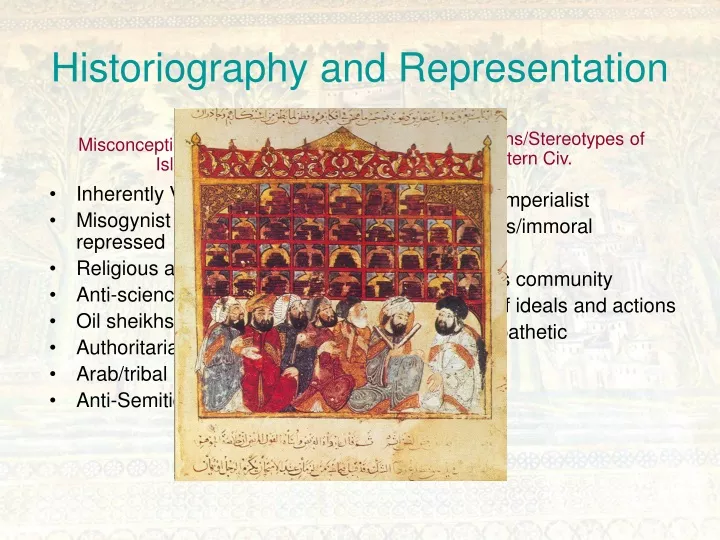 historiography and representation
