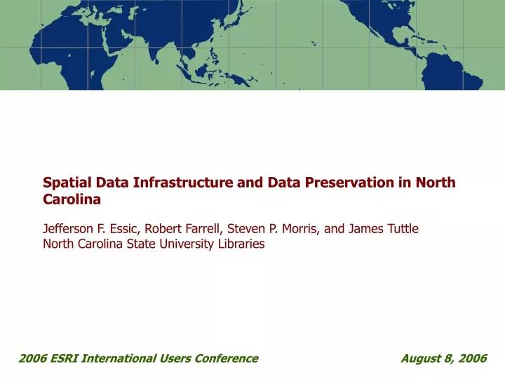 spatial data infrastructure and data preservation
