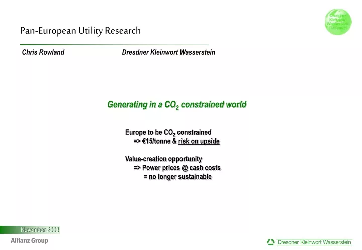 pan european utility research