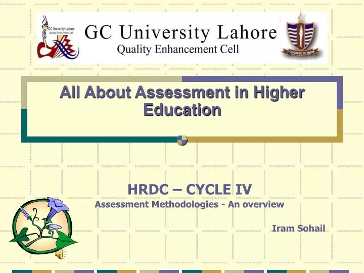 hrdc cycle iv assessment methodologies an overview iram sohail