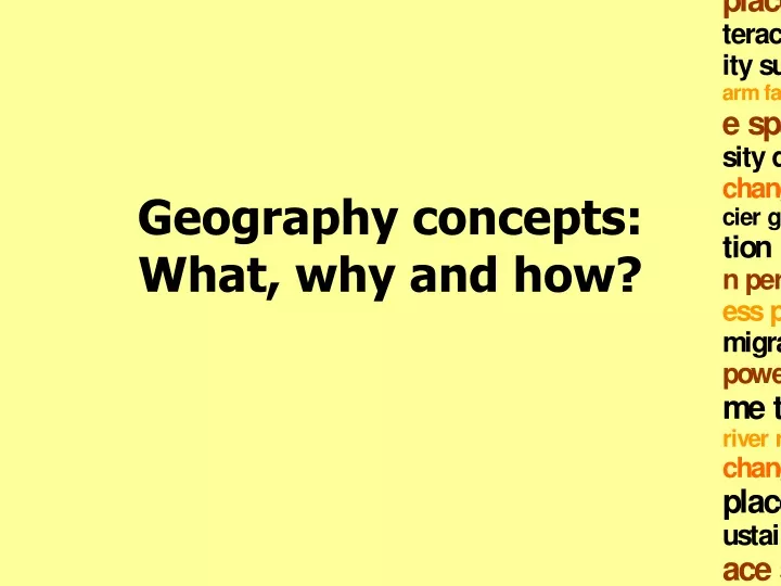 geography concepts what why and how