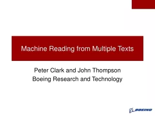 Machine Reading from Multiple Texts