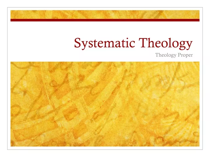systematic theology