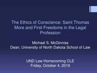 Expressing Conscience with Candor: Saint Thomas More and First Freedoms in the Legal Profession