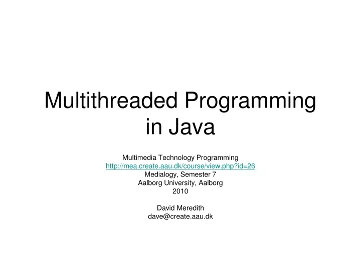 multithreaded programming in java