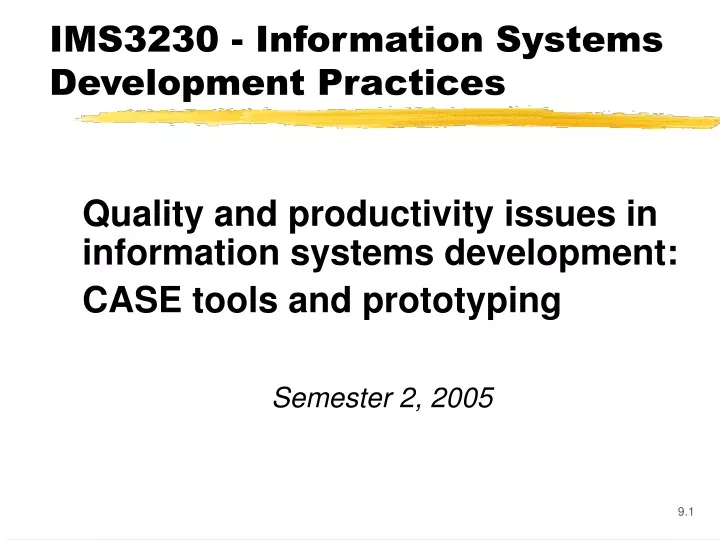 ims3230 information systems development practices