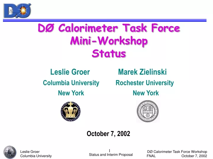 d calorimeter task force mini workshop status
