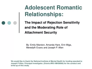 Adolescent Romantic Relationships: