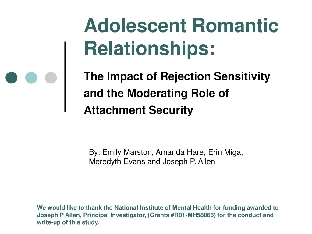 PPT - Adolescent Romantic Relationships: Rejection Sensitivity and ...