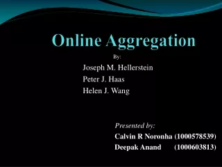 Online Aggregation
