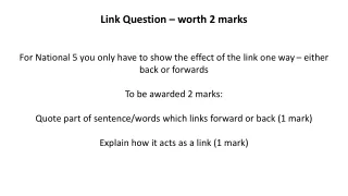 Link Question – worth 2 marks