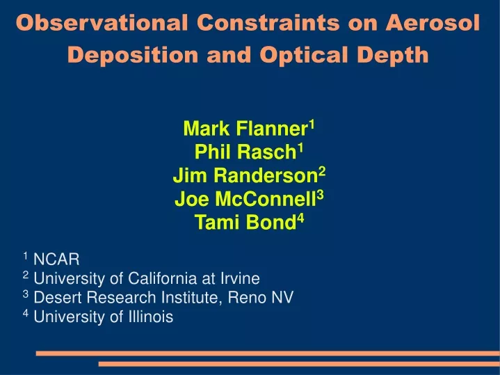 observational constraints on aerosol deposition and optical depth
