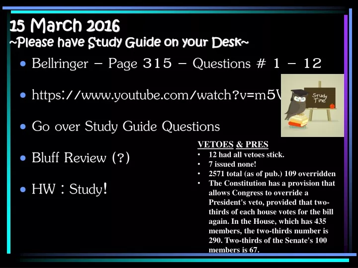 1 5 march 2016 please have study guide on your desk