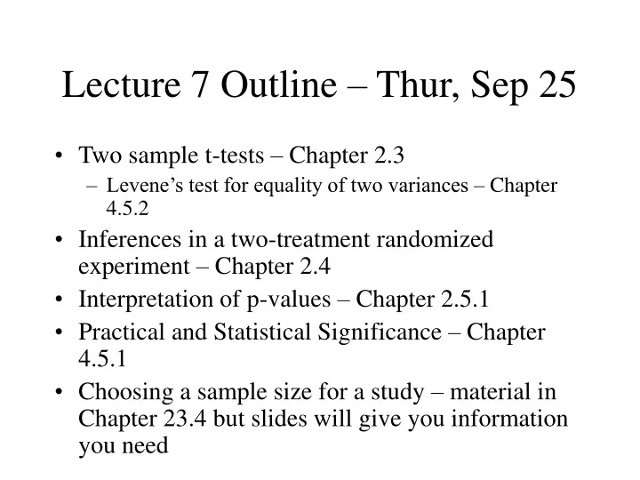 lecture 7 outline thur sep 25