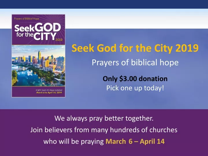 seek god for the city 2019 prayers of biblical