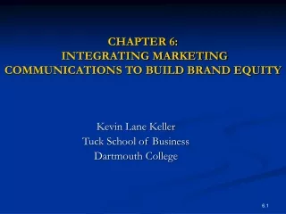 CHAPTER 6:  INTEGRATING MARKETING COMMUNICATIONS TO BUILD BRAND EQUITY