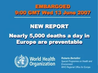 NEW REPORT Nearly 5,000 deaths a day in Europe are preventable