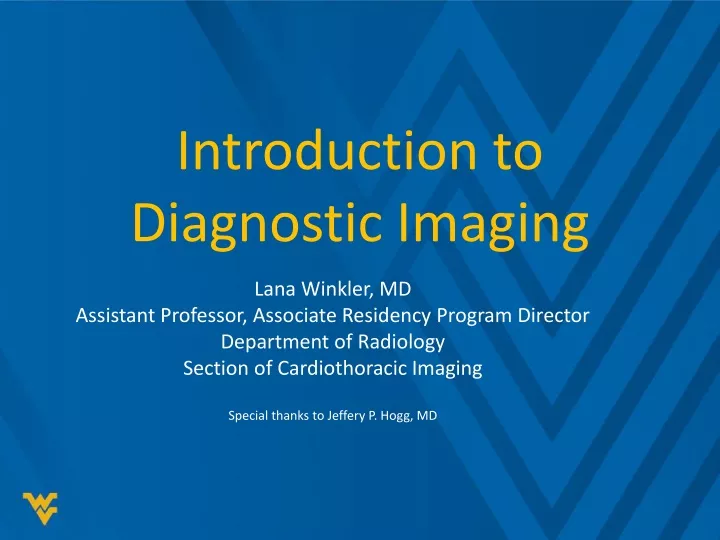 introduction to diagnostic imaging