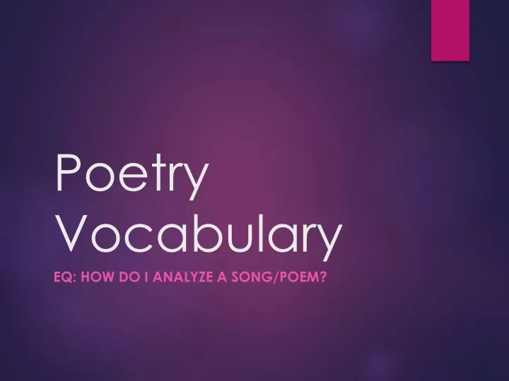 poetry vocabulary