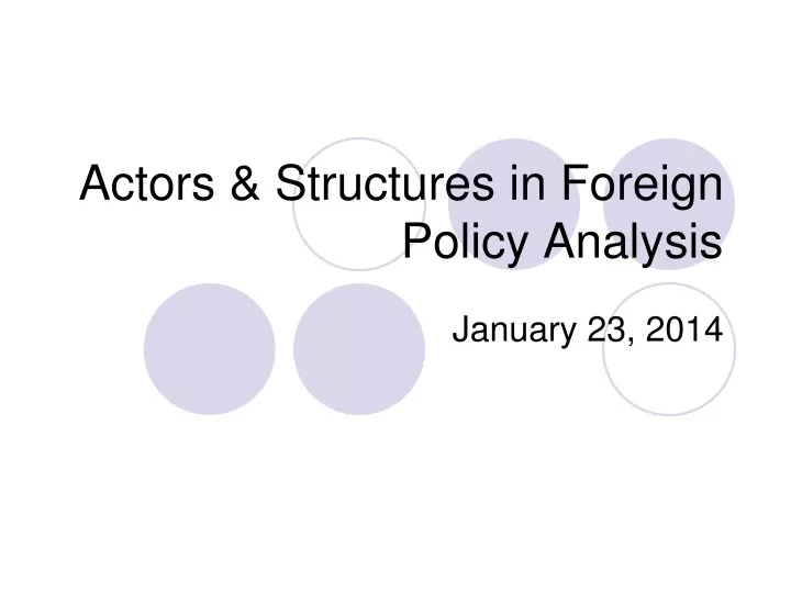 actors structures in foreign policy analysis