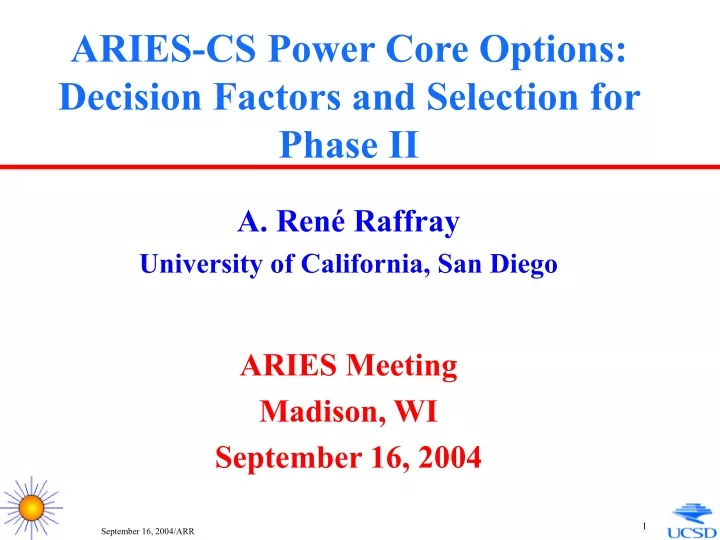 aries cs power core options decision factors and selection for phase ii