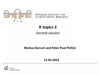 R topics 2 Second session
