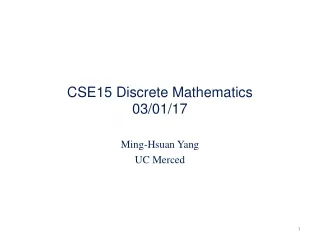 CSE15 Discrete Mathematics 03/01/17