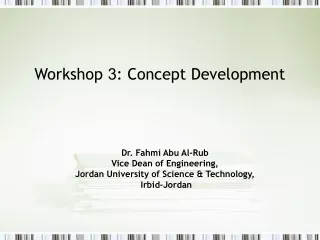 Workshop  3 :  Concept Development
