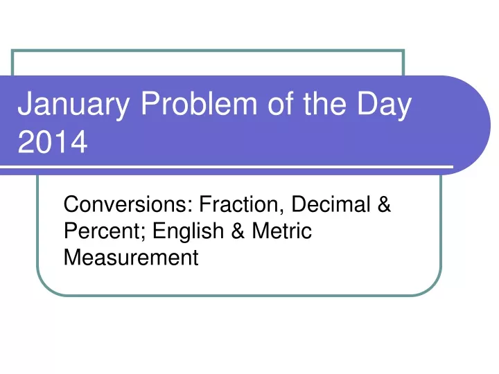 january problem of the day 2014