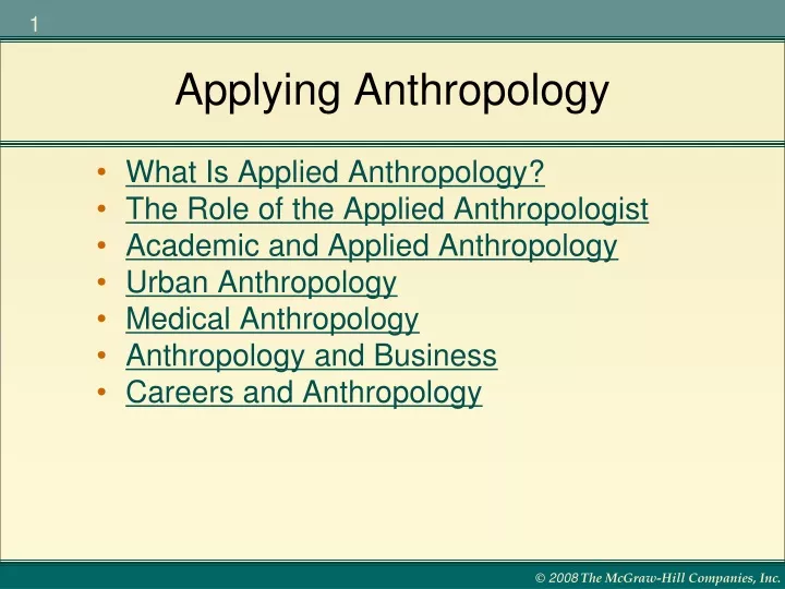 applying anthropology
