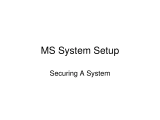MS System Setup