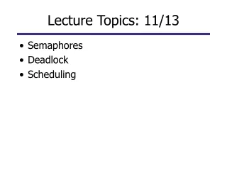 Lecture Topics: 11/13