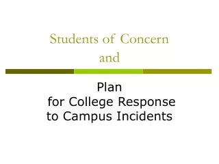 Students of Concern and