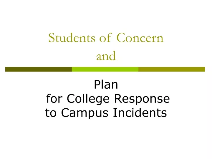 students of concern and