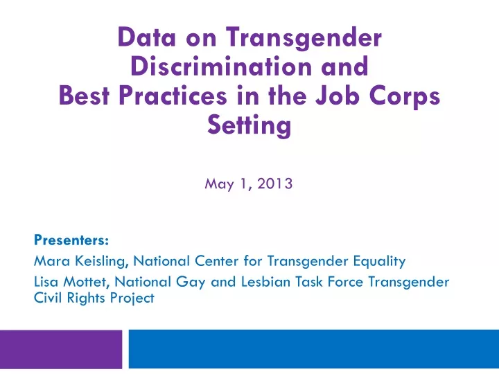 data on transgender discrimination and best