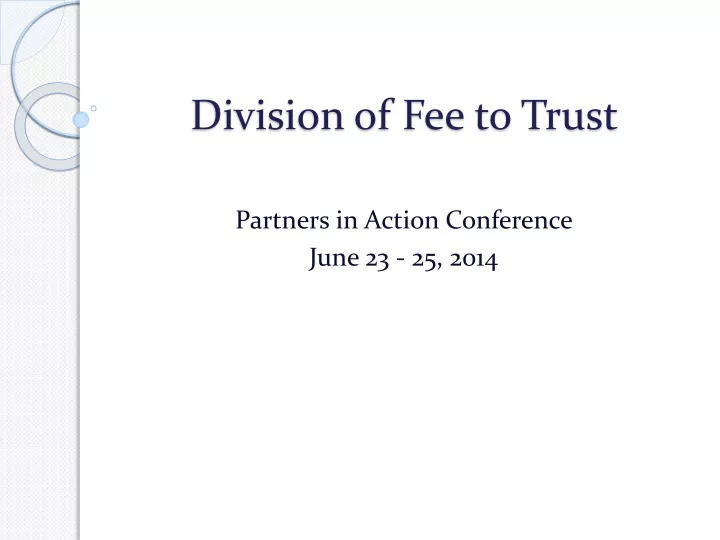 division of fee to trust