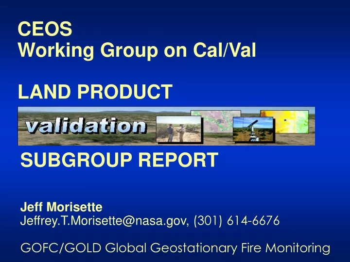 ceos working group on cal val land product