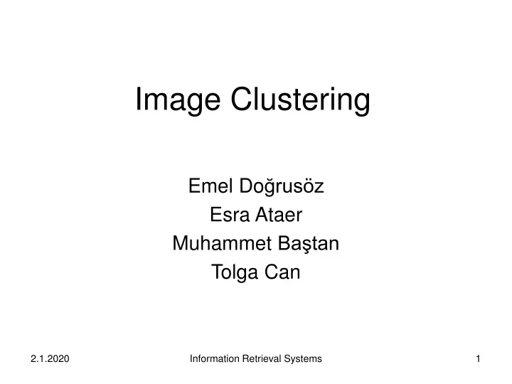 image cluster ing