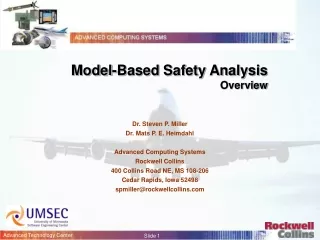Model-Based Safety Analysis Overview