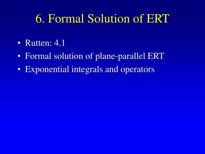 6 formal solution of ert